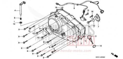 PANNEAU CARTER-MOTEUR D. CB500R de 1994